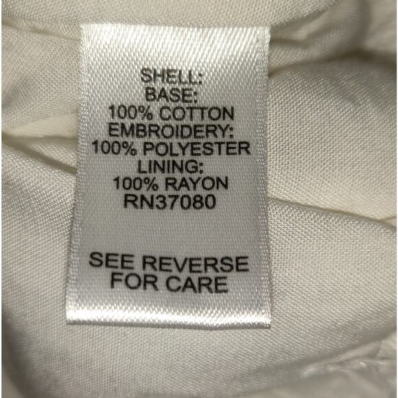 Versona White Mini Skirt Womens Large Textured Embroidered Floral All Cotton 3D - Picture 10 of 16